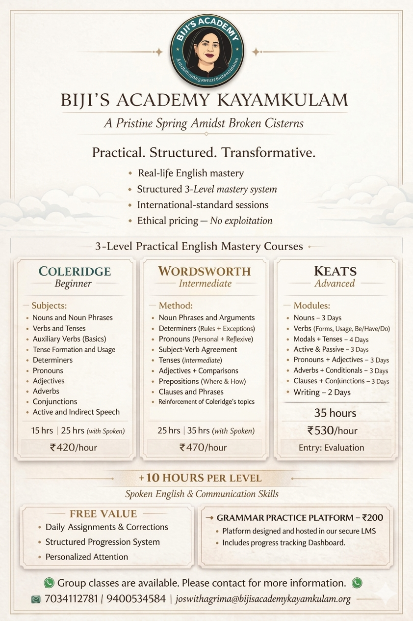 Biji's Academy Practical English Grammar Course