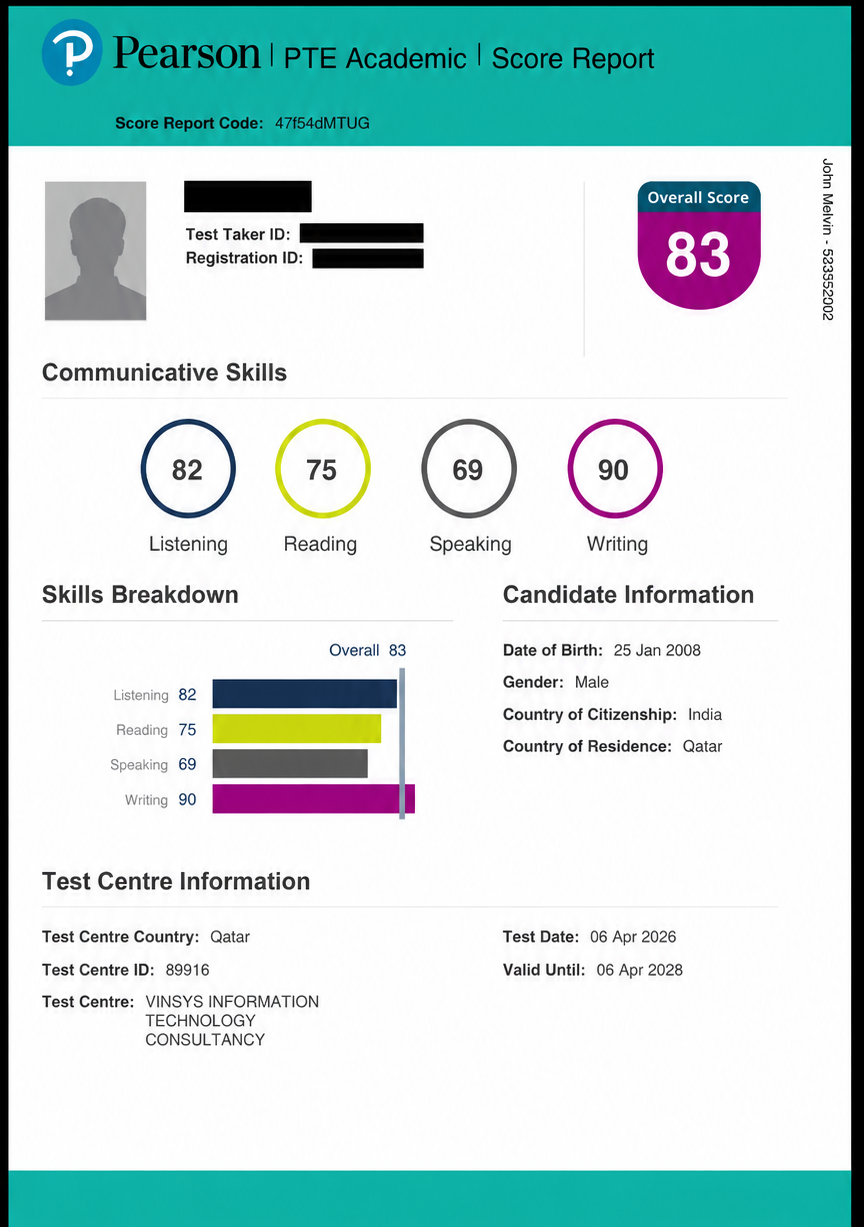 Student score card 2
